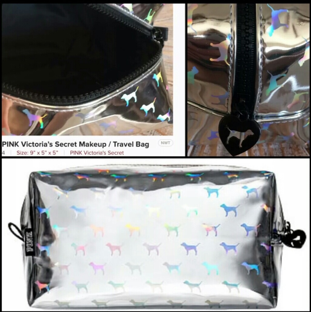 ❤☺SOLD!! HTF! VS PINK Holographic Makeup Bag☺❤